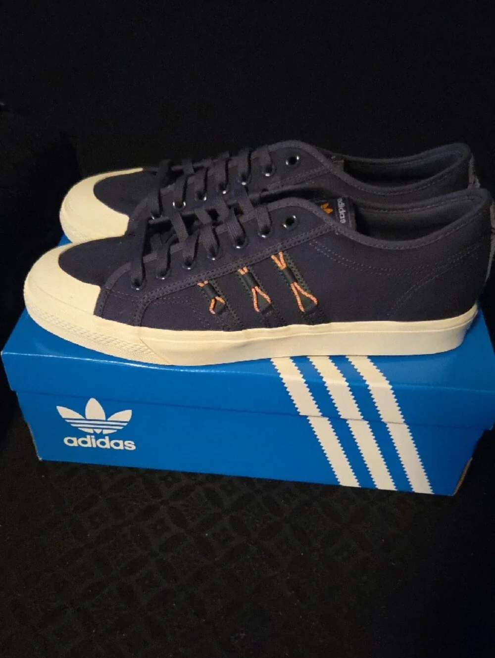 adidas Navy and Cream Low-Top Sneakers for Men